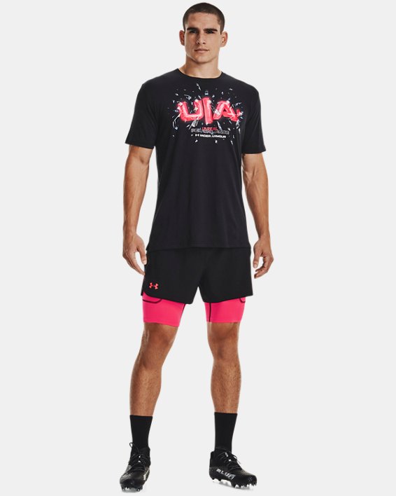 男士UA Football Game Mode Perf短袖T恤, Black, pdpMainDesktop image number 2